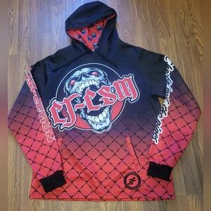 Skull Graphic Hoodie – Red & Black Gothic Streetwear CJ-CSM B37